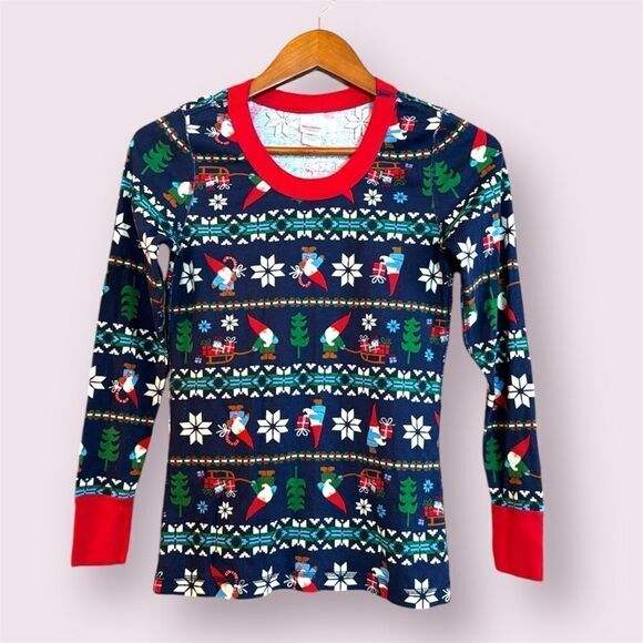 HANNA ANDERSSON Gnome Christmas Fair Isle Pajama Top - Picture 1 of 7